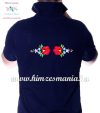 Men's pique polo shirt - folk machine embroidery - Kalocsa style - navy - Embroidery Mania Men's pique polo shirt - folk machine embroidery - Kalocsa style - navy - Embroidery Mania