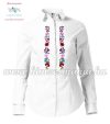 Womens long sleeve shirt - hungarian folk machine embroidery - Kalocsa design - white Womens long sleeve shirt - hungarian folk machine embroidery - Kalocsa design - white
