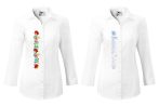   Pre-stamped women shirt - hungarian folk hand embroidery - Kalocsa motif - white
