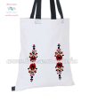 Cotton canvas bag - hungarian folk embroidery - handmaded - Matyo style - white Cotton canvas bag - hungarian folk embroidery - handmaded - Matyo style - white