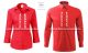 Piros női ing fehér kalocsai mintával - gépi hímzés - XL