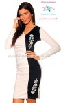 Elegant dress long sleeve - hungarian folk machine-embroidery - Kalocsai style - cream Elegant dress long sleeve - hungarian folk machine-embroidery - Kalocsai style - cream