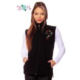 Embroidery Mania - Fleece vest - folk embroidery from Hungary - black