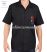 Men's short sleeve shirt - hand embroidery - folk motif - Kalocsa style - black