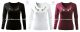  Women's long sleeve V-neck T-shirt - folk embroidery - hungarian style - black