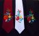 Tie - hungarian folk machine embroidery - Kalocsa pattern - black