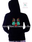   Women' sweatshirt - hand embroidery - hungarian folk motif - black