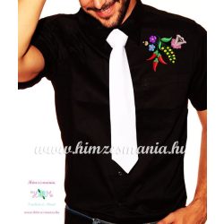 Mens Shirts - folk embroidery from Hungary - black