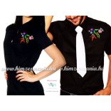 Mens Shirts - folk embroidery from Hungary - black