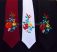 Tie - hungarian folk machine embroidery - Kalocsa pattern - burgundy