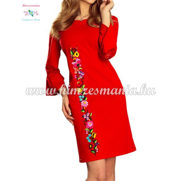 WOMEN'S DRESS - FOLK EMBROIDERY - HANDMADE - KALOCSA MOTIF - RED