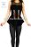 Ujjatlan divatos női blúz kalocsai mintás gépi hímzés - fekete