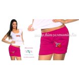 Short - hungarian folk machine embroidery - Kalocsa style - fuchsia 