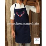 Kézi hímzésű matyó mintás kötény - unisex - navy 