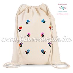   Canvas backpack - folk embroidery - Hungary - Matyo pattern - Natur