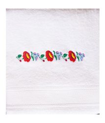 Towels - hungarian folk pattern - Kalocsa style - white