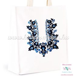   Cotton canvas tote bag - hungarian folk embroidery - handmade - white