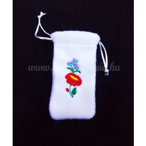 Phone case - hungarian folk embroidery - white