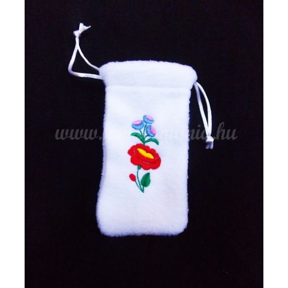 Phone case - hungarian folk embroidery - white