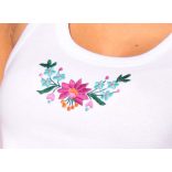 Tanktop - hungarian folk embroidery - white 