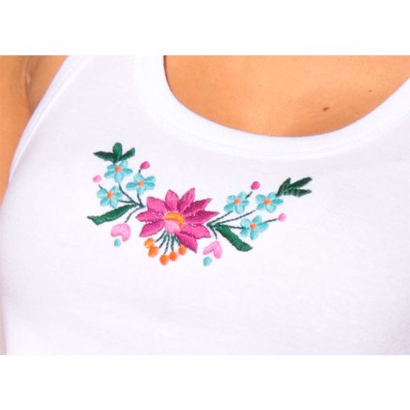Tanktop - hungarian folk embroidery - white 