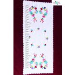 Kalocsai mintás futó - kézzel hímzett - négyszögletes - 84x36 cm