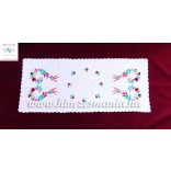 Kalocsai mintás futó - kézzel hímzett - négyszögletes - 84x36 cm