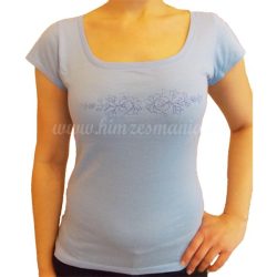   Hímzésmánia - hímezhető matyó mintás póló - világoskék