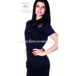 Women's shirt - hungarian folk machine embroidery - Kalocsa style - Embroidery Mania - black