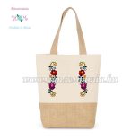 Canvas bag - folk embroidery - handmade - Matyó style - natural