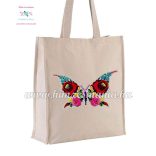 Cotton canvas bag - hungarian folk embroidery - handmaded - Kalocsa style - natural