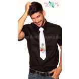 Hímzésmánia - hátulján hímzett kalocsai férfi ing - fekete