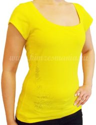 Hímzésmánia - hímezhető póló kalocsai mintával - sárga