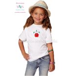 Matyó rózsával hímzett gyerek póló - lányoknak - fehér - Hímzésmánia