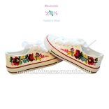 KALOCSAI TORNACIPŐ - KÉZZEL HÍMEZVE - FEHÉR