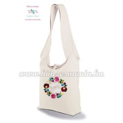 Kalocsai mintás válltáska - gépi hímzés - natúr