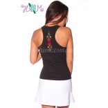 Hímzésmánia - hátulján hímzett matyó mintás trikó -fekete (XL)