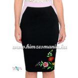 Elegant skirt - folk hand embroidered - tradicional Kalocsa motif - pastel