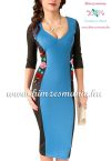 Women dress - hungarian folk hand embroidery - Kalocsai motif - blue Women dress - hungarian folk hand embroidery - Kalocsai motif - blue