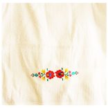 Hímzésmánia - matyó hímzett törölköző - fehér