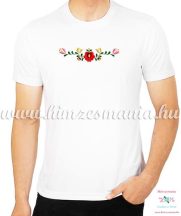   Men's Short Sleeve T-Shirts - hungarian folk embroidery - Matyo motif - white