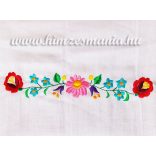 Dish cloth - hungarian folk machine-embroidery - Kalocsai style - white