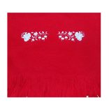 Polar scarf - hungarian folk machine-emboridery - Kalocsai style - unisex - red