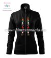 Women's zipped jacket - folk embroidered - Kalocsa style - black Women's zipped jacket - folk embroidered - Kalocsa style - black