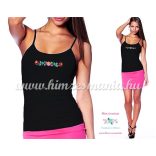 Top - hungarian folk embroidered - Kalocsa pattern - black