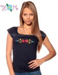   Embroidery Mania - T-shirt hungarian folk machine-embroidered - blue