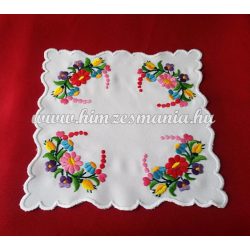   Small tablecloth - hungarian folk - hand embroidery - Kalocsa style - 20x20 cm