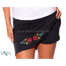 Hímzésmánia - matyó szoknya short - sötétkék