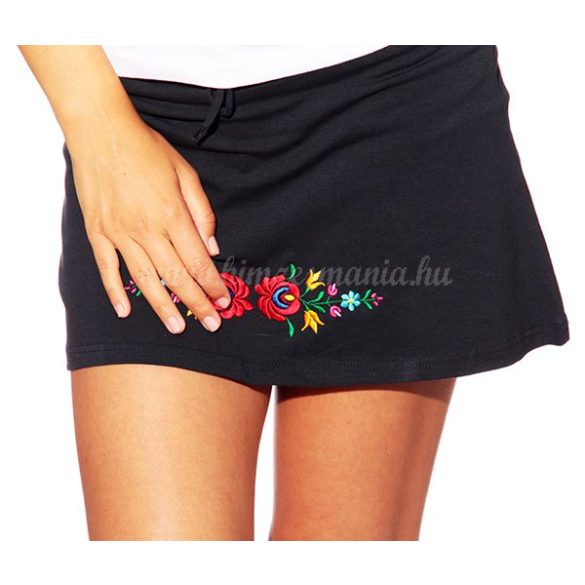 Hímzésmánia - matyó szoknya short - sötétkék