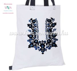 Cotton shopping bag - hungarian folk embroidery - handmaded - Matyo style - white